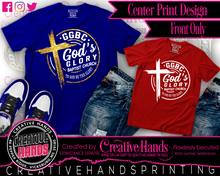 Load image into Gallery viewer, Color Center Print Design Tee Shirt- Short Sleeve (Any Design) Adult &amp; Youth
