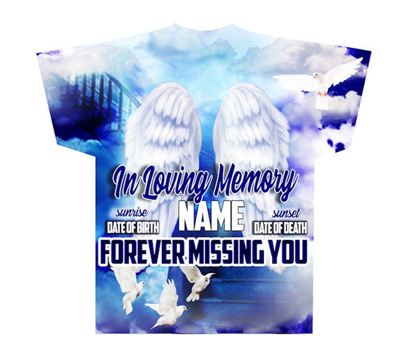 Memorial #71 In Loving Memory Blue (3D) All Over Print Tee Shirt - Front Only