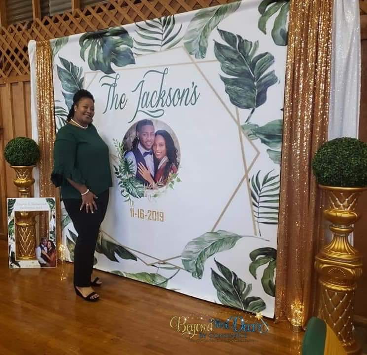 Banner: Step and Repeat Customized Vinyl Banner or 8'x8' Adjustable Backdrop Banner Stand