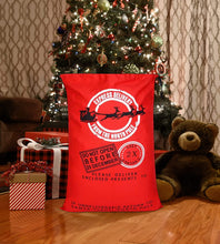 Load image into Gallery viewer, Custom Santa Sack, North Pole Express Santa Delivery Sack, Christmas gift bag
