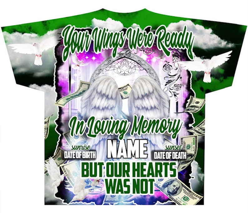 Memorial #86 Your Wings Were Ready (3D) All Over Print Tee Shirt - Front Only