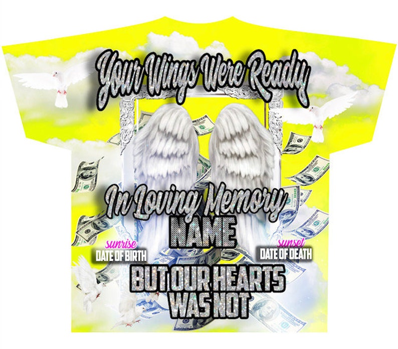 Memorial #97 Your Wings Were Ready (3D) All Over Print Tee Shirt - Front Only