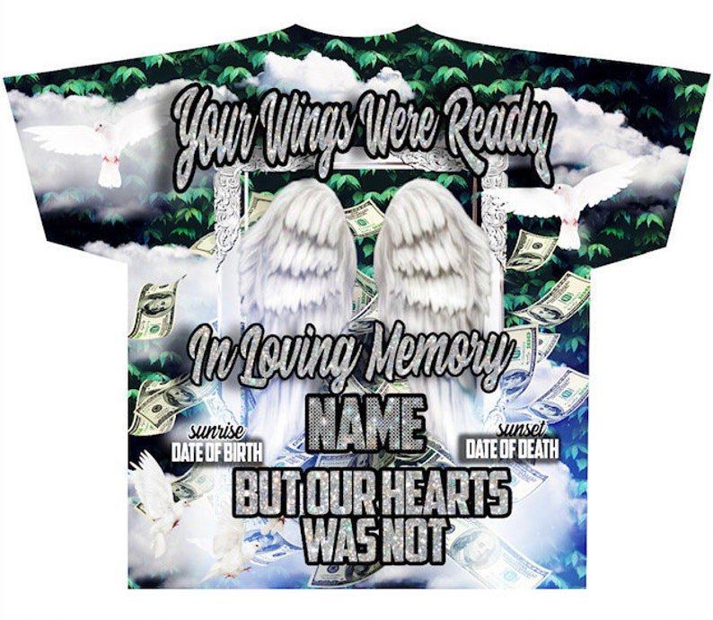 Memorial #99 Your Wings Were Ready (3D) All Over Print Tee Shirt - Front Only