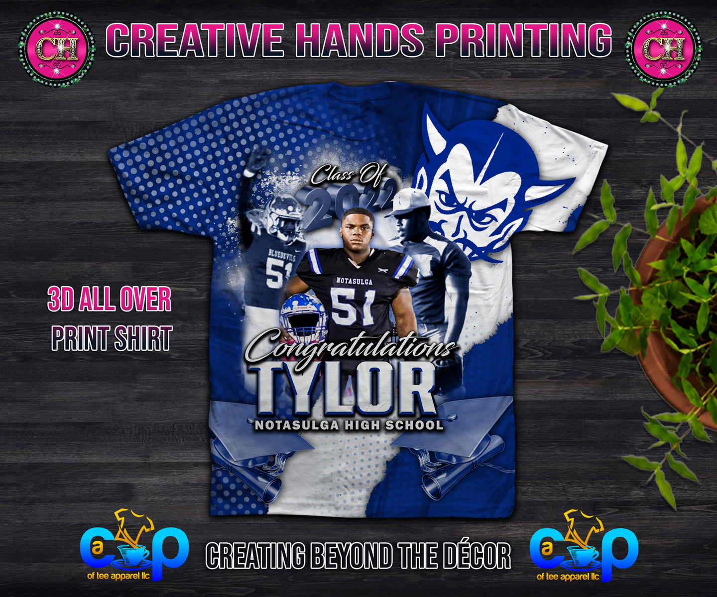 (3D) All Over Print #2 Custom Tee Shirt - Front Only