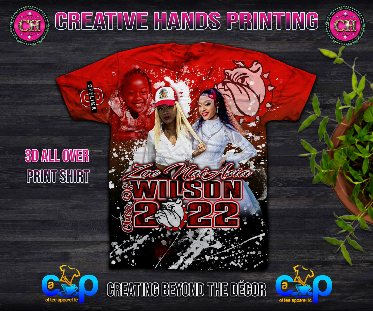 (3D) All Over Print #4 Custom Tee Shirt - Front Only