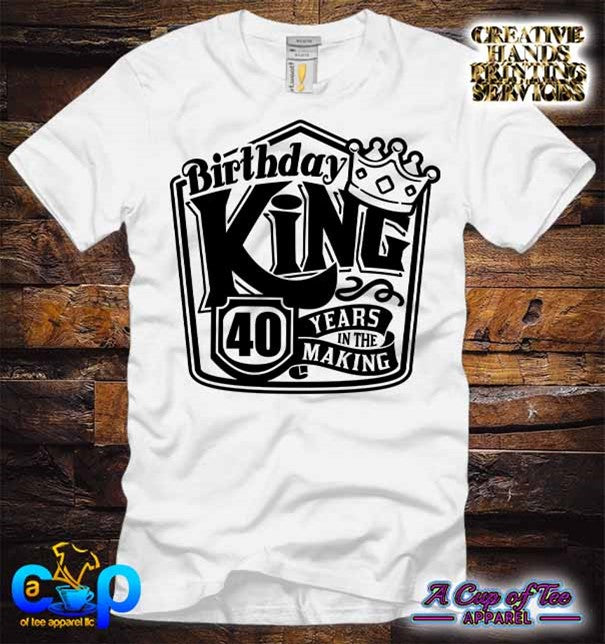 Birthday King Age Tee Shirt (Center Design)