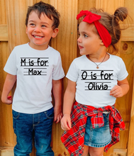 Load image into Gallery viewer, First Day of Preschool Shirt, Personalized Kids Shirt, Kids Name Shirt, Alphabet Name Shirt: : Short Sleeve
