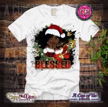 Load image into Gallery viewer, Blessed &amp; Merry Christmas: Custom Tee Shirt- Short Sleeve
