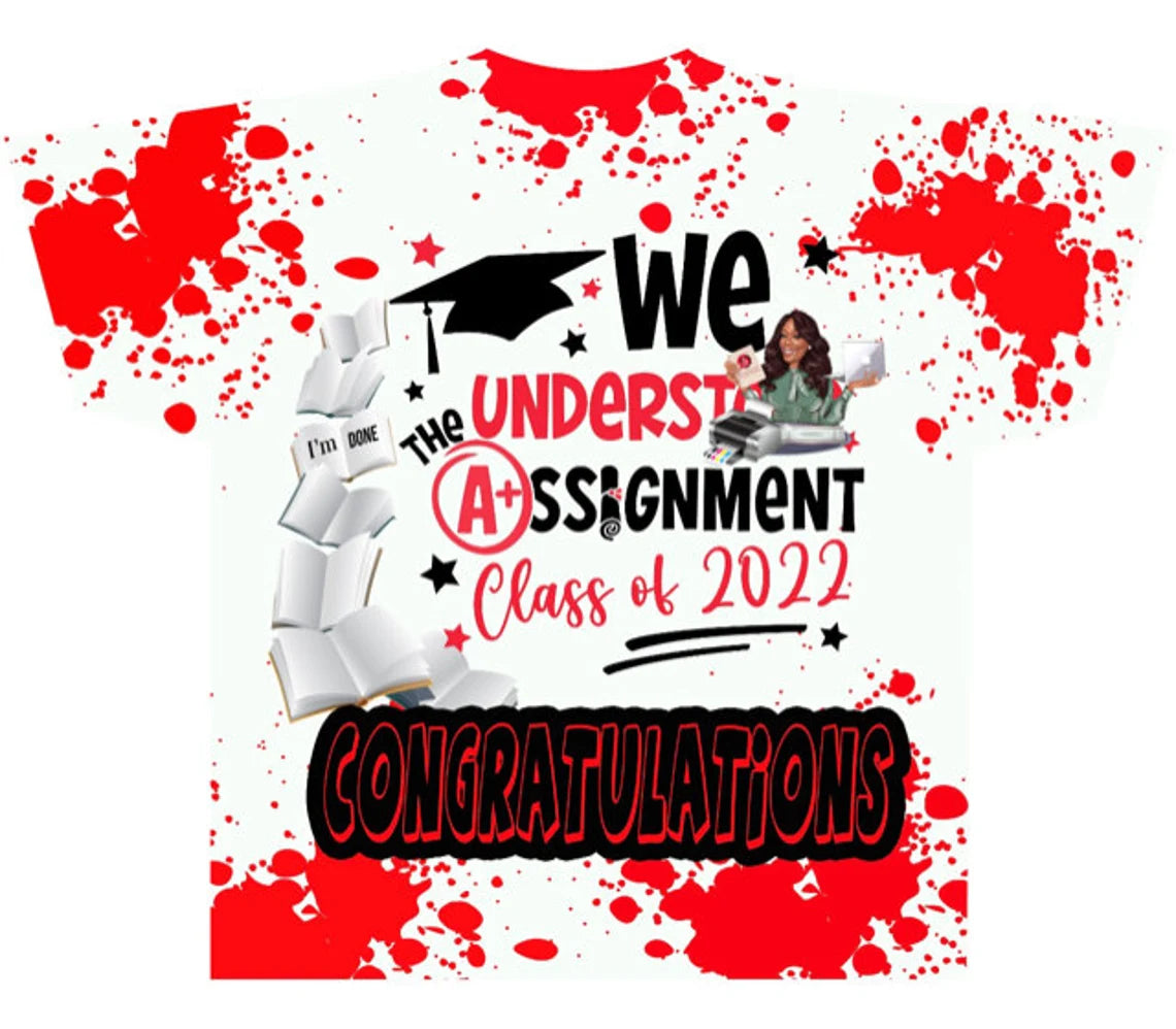 Graduation or Senior Red #91 (3D) All Over Print Tee Shirt or Center Design - Front Only