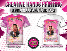 Load image into Gallery viewer, In Loving Memory (3D) Memorial All Over Print Tee Shirt or Center Design - Front Only
