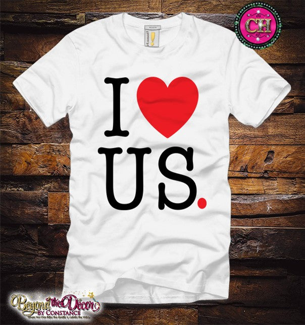 I ❤ US Tee Shirt (Center Design)- Short Sleeve