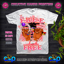 Load image into Gallery viewer, I&#39;m F.R.E.E Kid Free Center Print Design: Custom Tee Shirt- Short Sleeve
