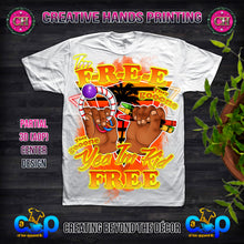 Load image into Gallery viewer, I&#39;m F.R.E.E Kid Free Center Print Design: Custom Tee Shirt- Short Sleeve
