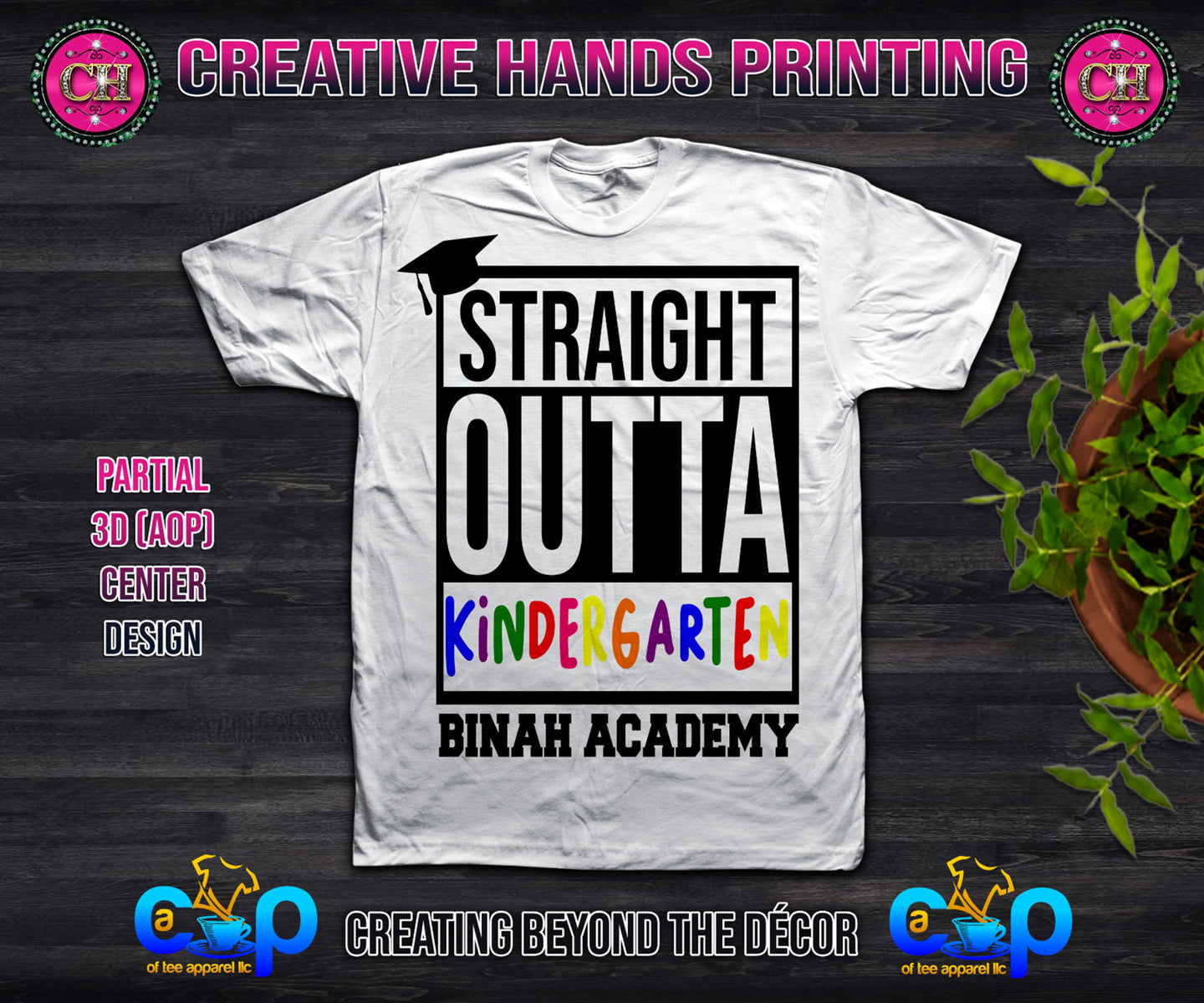 Straight Outta Grade Center Print Design: Custom Tee Shirt- Short Sleeve (Any Design)