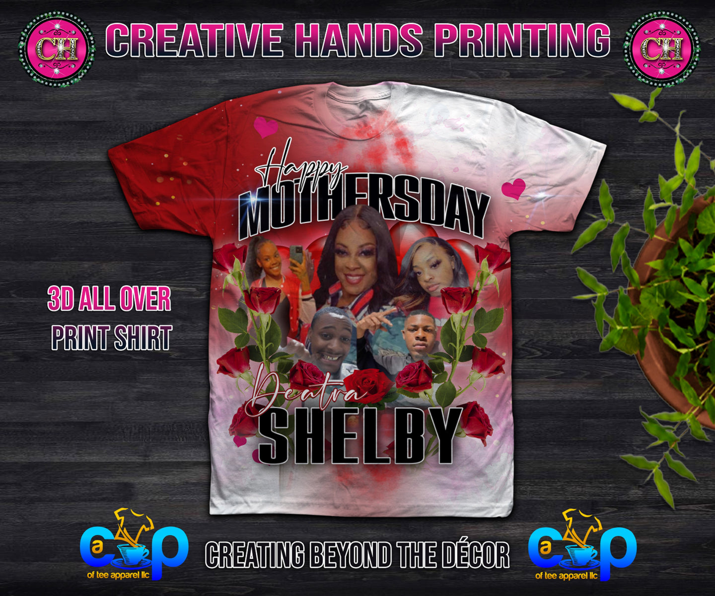 Mother's Day (3D) All Over Print #2 Custom Tee Shirt - Front Only