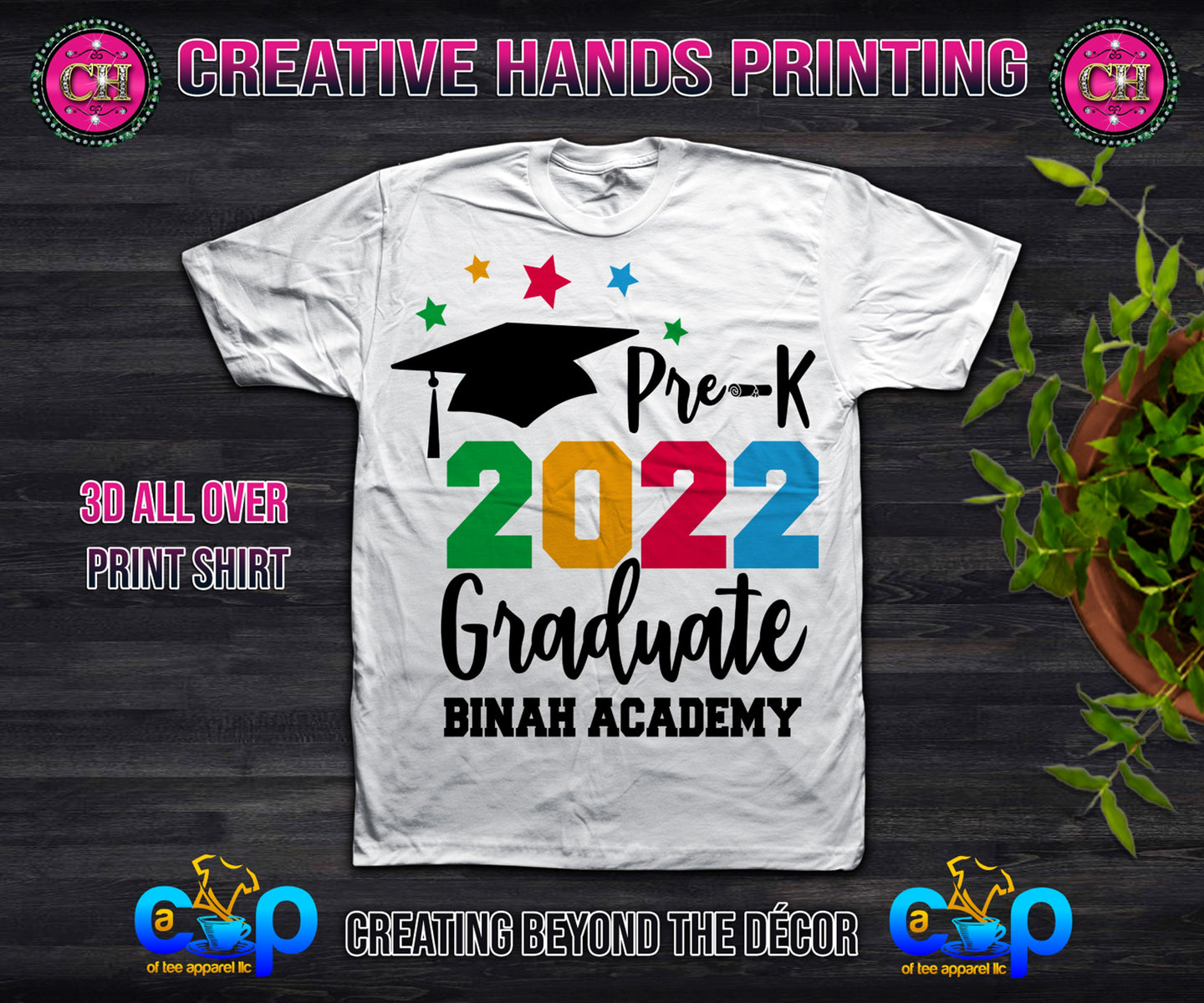 Pre-K Graduate Tee Shirt (Center Design)