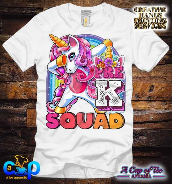 Pre-K Squad Unicorn Tee Shirt (Center Design)