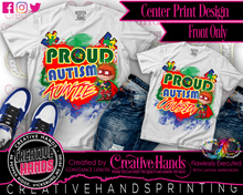 Load image into Gallery viewer, Color Center Print Design Tee Shirt- Short Sleeve (Any Design) Adult &amp; Youth
