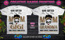 Load image into Gallery viewer, God Gifted Me Two Titles Center Print Design: Custom Tee Shirt- Short Sleeve (Any Design)
