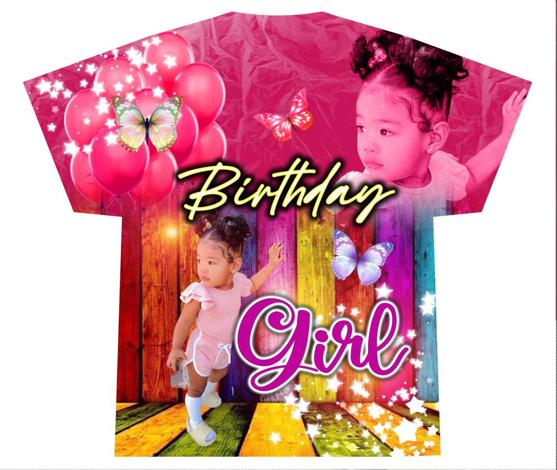 Birthday Girl -Colorful (3D) All Over Print Tee Shirt - Front Only