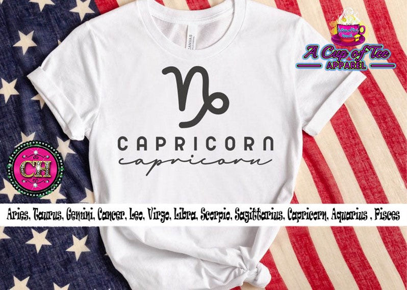 Horoscopes, Zodiac Sign: Custom Tee Shirt- Short Sleeve