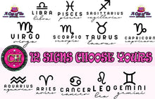 Load image into Gallery viewer, Horoscopes, Zodiac Sign: Custom Tee Shirt- Short Sleeve
