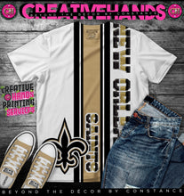 Load image into Gallery viewer, Vertical Sports Oversized Design: Custom Tee Shirt- Short Sleeve (Any Team) -Front Only
